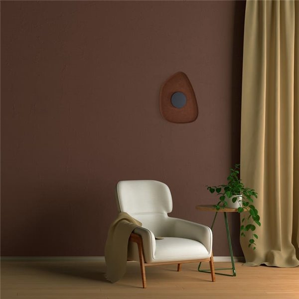 Applique murale LED acoustique, forme pétale, ACUSTIC, couleur café, Ø 30 cm, 5 W, 3 000 K, 400 lm