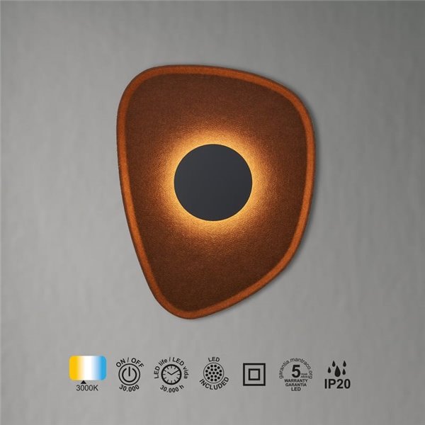 Aplique LED acústico forma pétalo ACUSTIC café Ø30cm, 5W 3000K 400Lm