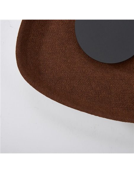 Applique murale LED de forme géométrique irrégulière, coloris café ACUSTIC, Ø 26 cm, 5 W, 3000 K, 400 lm