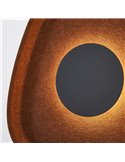 Applique murale LED de forme géométrique irrégulière, coloris café ACUSTIC, Ø 26 cm, 5 W, 3000 K, 400 lm