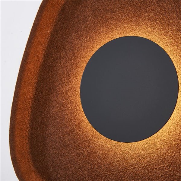 Aplique LED acústico de forma geométrica irregular ACUSTIC café Ø26cm, 5W 3000K 400Lm