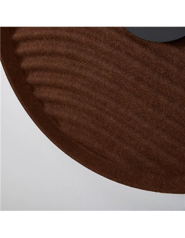 Applique murale LED circulaire ondulée, coloris café ACUSTIC, Ø 45 cm, 5 W, 3 000 K, 400 lm