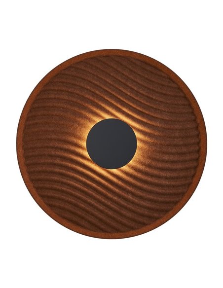 Applique murale LED circulaire ondulée, coloris café ACUSTIC, Ø 45 cm, 5 W, 3 000 K, 400 lm