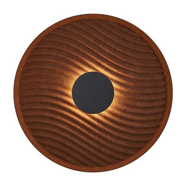 Applique murale LED circulaire ondulée, coloris café ACUSTIC, Ø 45 cm, 5 W, 3 000 K, 400 lm