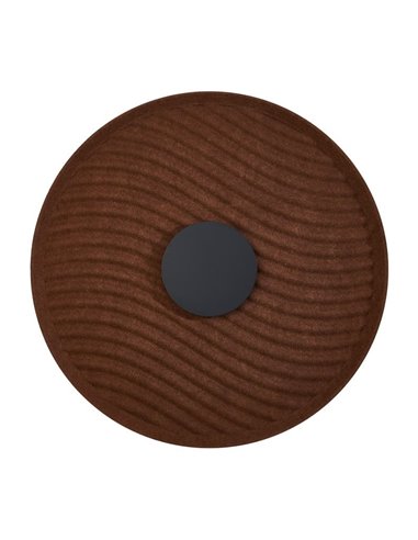 Applique murale LED circulaire ondulée, coloris café ACUSTIC, Ø 45 cm, 5 W, 3 000 K, 400 lm