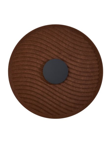 Applique murale LED circulaire ondulée, coloris café ACUSTIC, Ø 45 cm, 5 W, 3 000 K, 400 lm