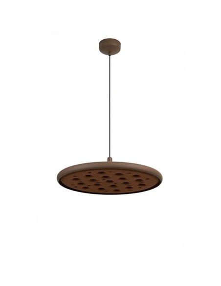 Luminária pendente acústica LED 20W ACUSTIC cor café, painel absorvente, 3000K 2250Lm, dimerizável por TRIAC
