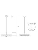 Lámpara colgante LED acústico 20W ACUSTIC café, panel absorbente, 3000K 2250Lm, dimmable TRIAC