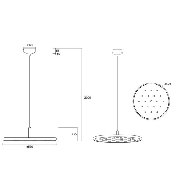 Lámpara colgante LED acústico 20W ACUSTIC café, panel absorbente, 3000K 2250Lm, dimmable TRIAC