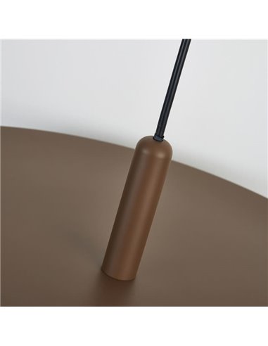 Luminária pendente acústica LED 20W ACUSTIC cor café, painel absorvente, 3000K 2250Lm, dimerizável por TRIAC