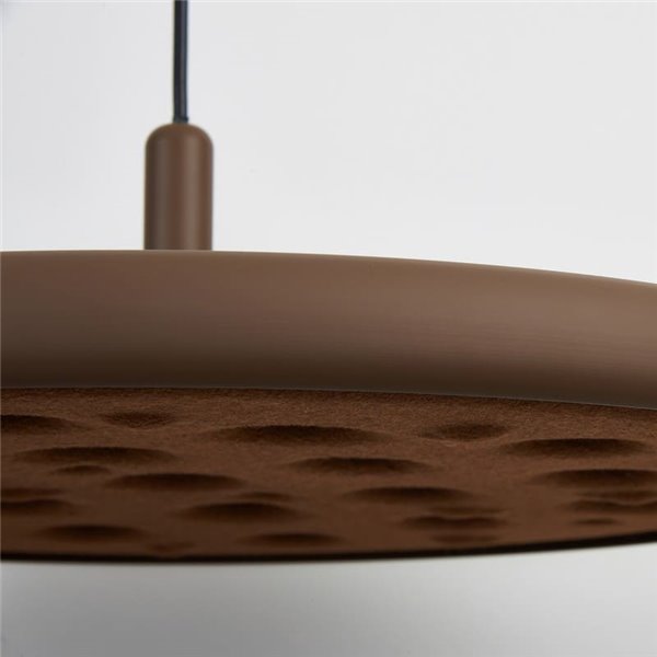 Lámpara colgante LED acústico 20W ACUSTIC café, panel absorbente, 3000K 2250Lm, dimmable TRIAC