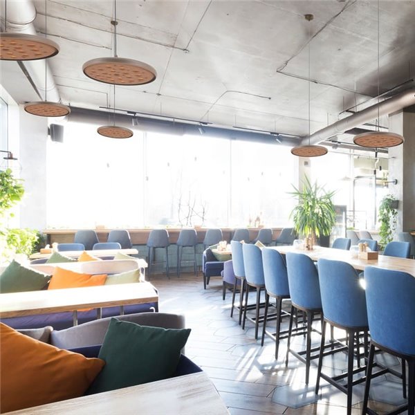 Lámpara colgante LED acústico 20W ACUSTIC café, panel absorbente, 3000K 2250Lm, dimmable TRIAC