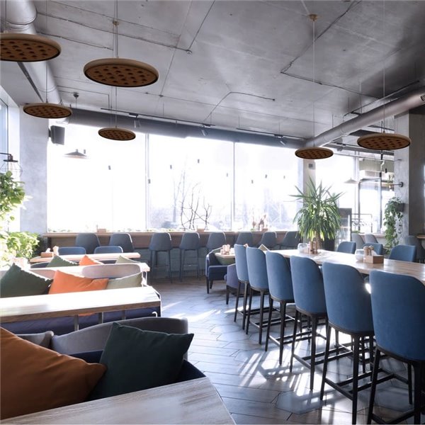 Lámpara colgante LED acústico 20W ACUSTIC café, panel absorbente, 3000K 2250Lm, dimmable TRIAC