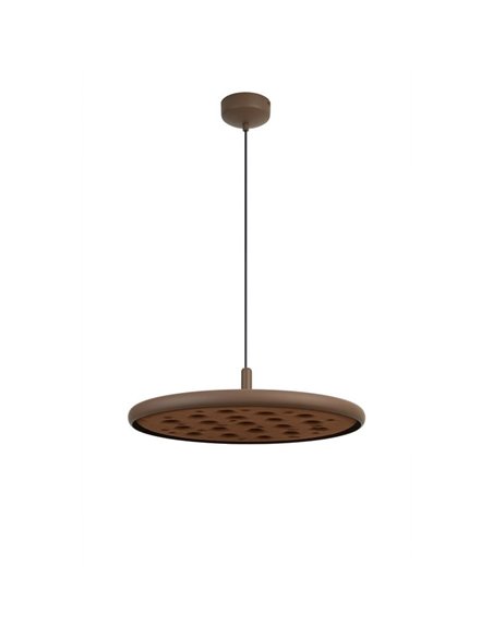Suspension LED acoustique 20W ACUSTIC couleur café, panneau absorbant, 3000K 2250Lm, dimmable TRIAC
