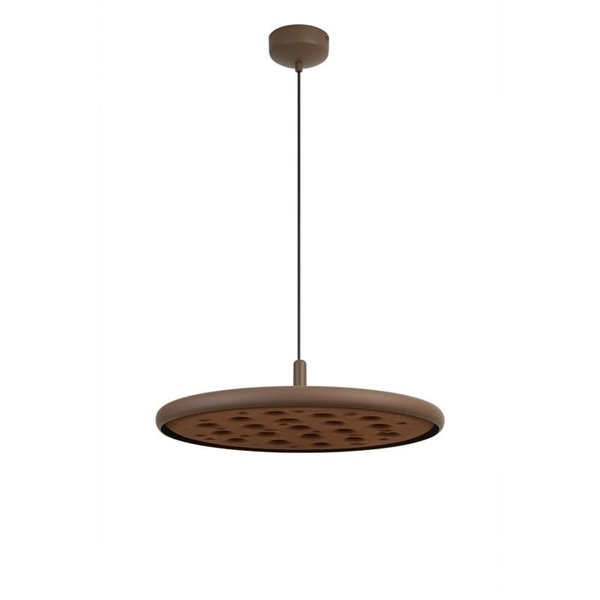 Lámpara colgante LED acústico 20W ACUSTIC café, panel absorbente, 3000K 2250Lm, dimmable TRIAC