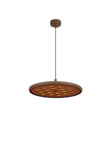 Luminária pendente acústica LED 20W ACUSTIC cor café, painel absorvente, 3000K 2250Lm, dimerizável por TRIAC