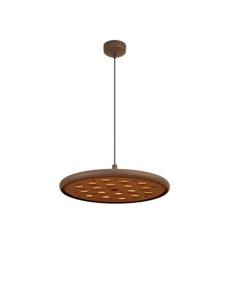 Luminária pendente acústica LED 20W ACUSTIC cor café, painel absorvente, 3000K 2250Lm, dimerizável por TRIAC