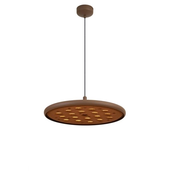 Lámpara colgante LED acústico 20W ACUSTIC café, panel absorbente, 3000K 2250Lm, dimmable TRIAC