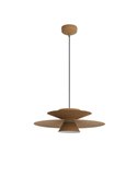 Colgante LED de doble disco ESTRELLA caqui mate 12W 3000K 900Lm TRIAC Ø50cm