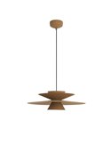 Colgante LED de doble disco ESTRELLA caqui mate 12W 3000K 900Lm TRIAC Ø50cm