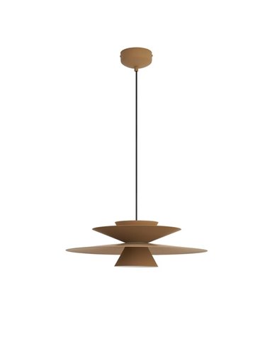 Colgante LED de doble disco ESTRELLA caqui mate 12W 3000K 900Lm TRIAC Ø50cm