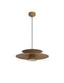 Colgante LED de doble disco ESTRELLA caqui mate 12W 3000K 900Lm TRIAC Ø50cm