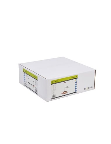 Luminária pendente LED ESTRELLA com disco duplo, acabamento cáqui fosco, 12W, 3000K, 900 lúmens, TRIAC, Ø50cm