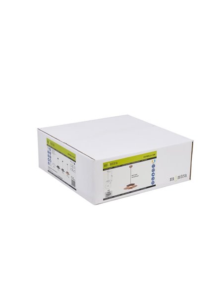 Luminária pendente LED ESTRELLA com disco duplo, acabamento cáqui fosco, 12W, 3000K, 900 lúmens, TRIAC, Ø50cm