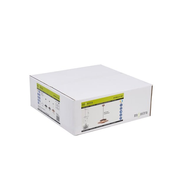 Colgante LED de doble disco ESTRELLA caqui mate 12W 3000K 900Lm TRIAC Ø50cm