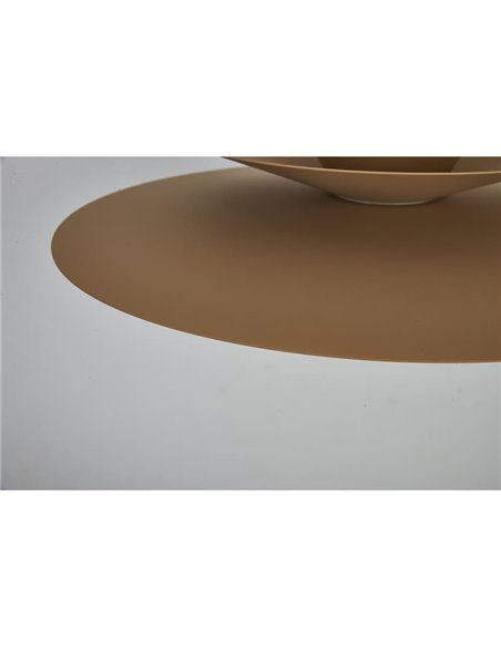 Colgante LED de doble disco ESTRELLA caqui mate 12W 3000K 900Lm TRIAC Ø50cm