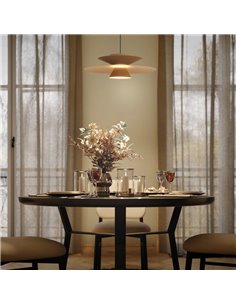 Colgante LED de doble disco ESTRELLA caqui mate 12W 3000K 900Lm TRIAC Ø50cm 2