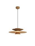 Colgante LED de doble disco ESTRELLA caqui mate 12W 3000K 900Lm TRIAC Ø50cm
