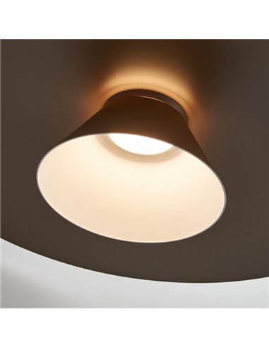 Colgante LED de doble disco ESTRELLA café oscuro 12W 3000K 900Lm TRIAC Ø50cm