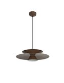 Colgante LED de doble disco ESTRELLA café oscuro 12W 3000K 900Lm TRIAC Ø50cm