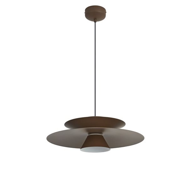 Colgante LED de doble disco ESTRELLA café oscuro 12W 3000K 900Lm TRIAC Ø50cm