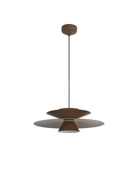 Colgante LED de doble disco ESTRELLA café oscuro 12W 3000K 900Lm TRIAC Ø50cm