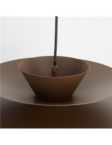 Colgante LED de doble disco ESTRELLA café oscuro 12W 3000K 900Lm TRIAC Ø50cm