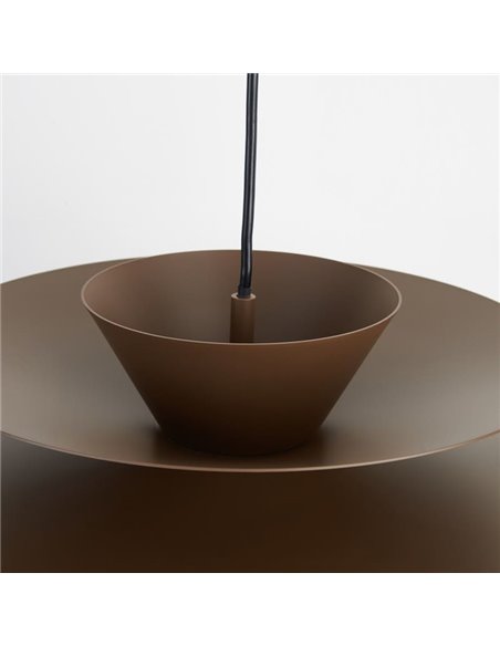 Colgante LED de doble disco ESTRELLA café oscuro 12W 3000K 900Lm TRIAC Ø50cm