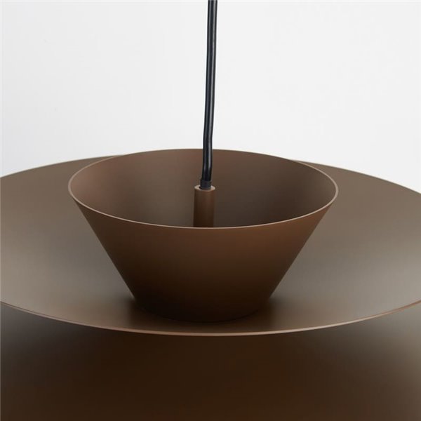 Colgante LED de doble disco ESTRELLA café oscuro 12W 3000K 900Lm TRIAC Ø50cm