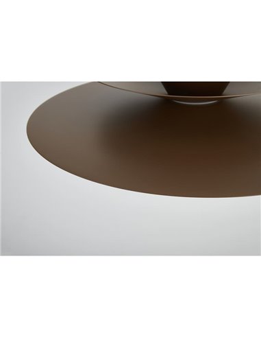 Colgante LED de doble disco ESTRELLA café oscuro 12W 3000K 900Lm TRIAC Ø50cm