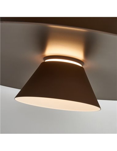 Suspension LED double disque STAR, marron foncé, 12 W, 3000 K, 900 lm, TRIAC, Ø 50 cm