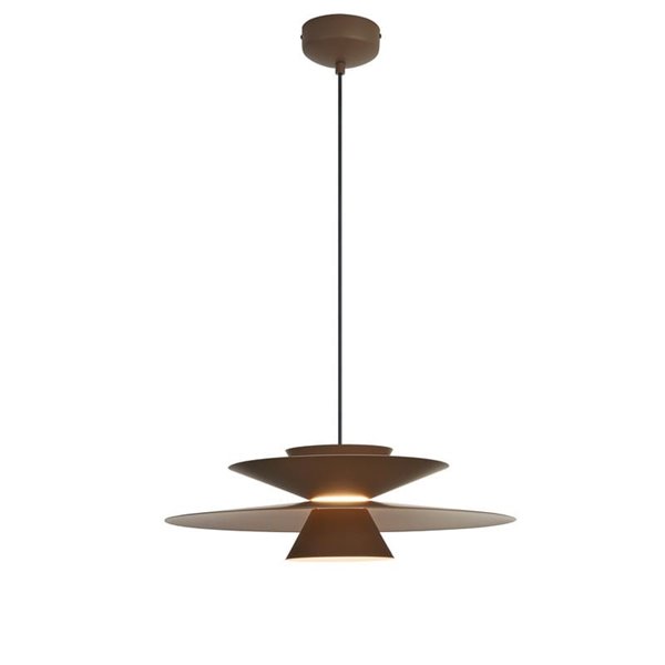 Colgante LED de doble disco ESTRELLA café oscuro 12W 3000K 900Lm TRIAC Ø50cm