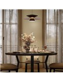 Colgante LED de doble disco ESTRELLA café oscuro 12W 3000K 900Lm TRIAC Ø50cm