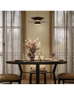 Colgante LED de doble disco ESTRELLA café oscuro 12W 3000K 900Lm TRIAC Ø50cm 2