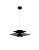 Suspension LED ESTRELLA double disque noir 12W 3000K 900Lm TRIAC Ø50cm