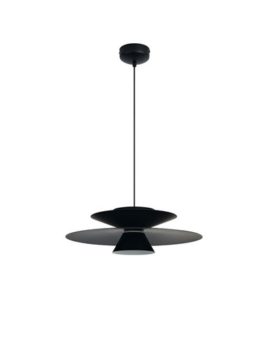 Colgante LED de doble disco ESTRELLA negro 12W 3000K 900Lm TRIAC Ø50cm