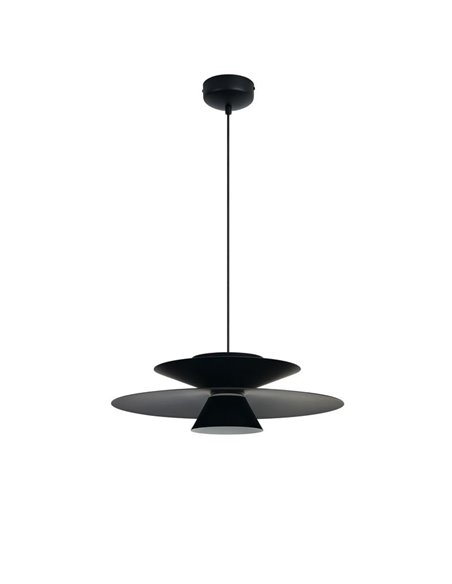 Colgante LED de doble disco ESTRELLA negro 12W 3000K 900Lm TRIAC Ø50cm