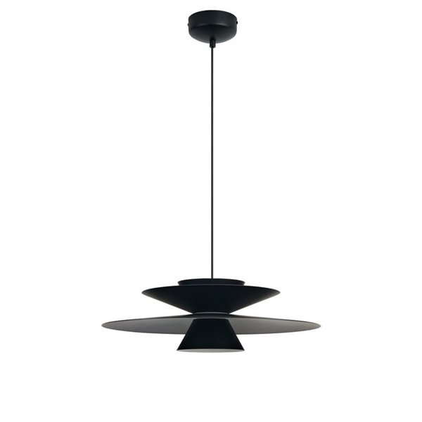 Colgante LED de doble disco ESTRELLA negro 12W 3000K 900Lm TRIAC Ø50cm