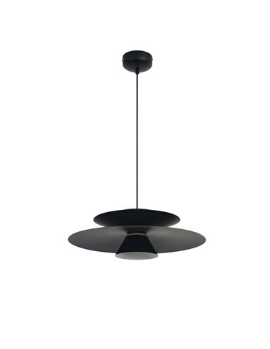 Colgante LED de doble disco ESTRELLA negro 12W 3000K 900Lm TRIAC Ø50cm