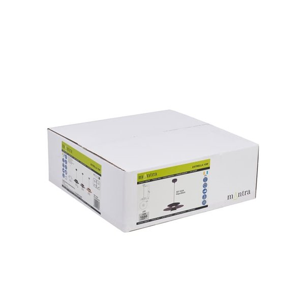 Colgante LED de doble disco ESTRELLA negro 12W 3000K 900Lm TRIAC Ø50cm